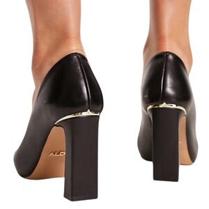Aldo Seirith Black Leather High Heels Pumps Size 10 New in Box